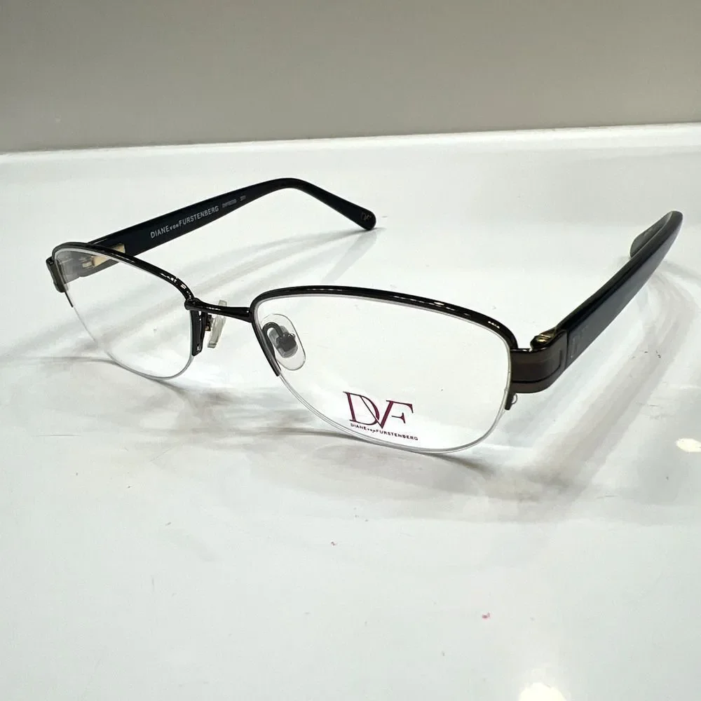 NEW Diane von Furstenberg DVF 8039 201 Glossy Bronze Eyeglass Frames 50-17-135